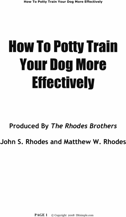 Product picture Dog Potty Training:  Potty Training your Dog Revealed!